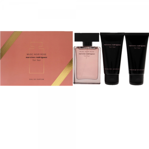 Narciso Rodriguez Musc Noir For Her Gift Set 50ml EDP + 50ml Body Lotion + 50ml Shower Gel