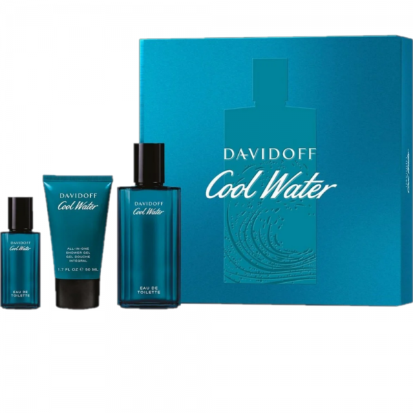 Davidoff Cool Water Gift Set 75ml EDT + 50ml Shower Gel + 15ml EDT